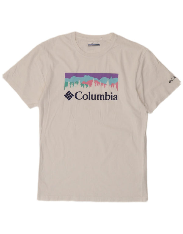Columbia Mens Graphic T-Shirt Top Small White Cotton