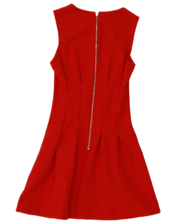 TOPSHOP Womens Sleeveless A-Line Dress UK 6 XS Red Polyester