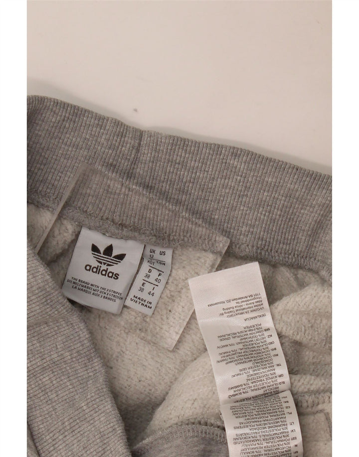 ADIDAS Womens Tracksuit Trousers Joggers UK 12 Medium Grey Cotton
