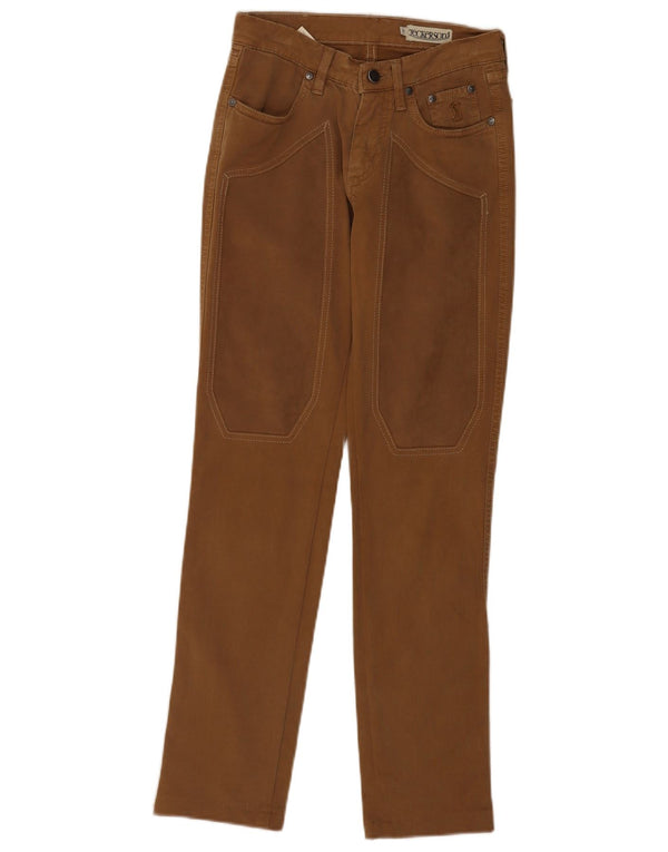 Jeckerson Womens Slim Casual Trousers W25 L29 Beige Cotton