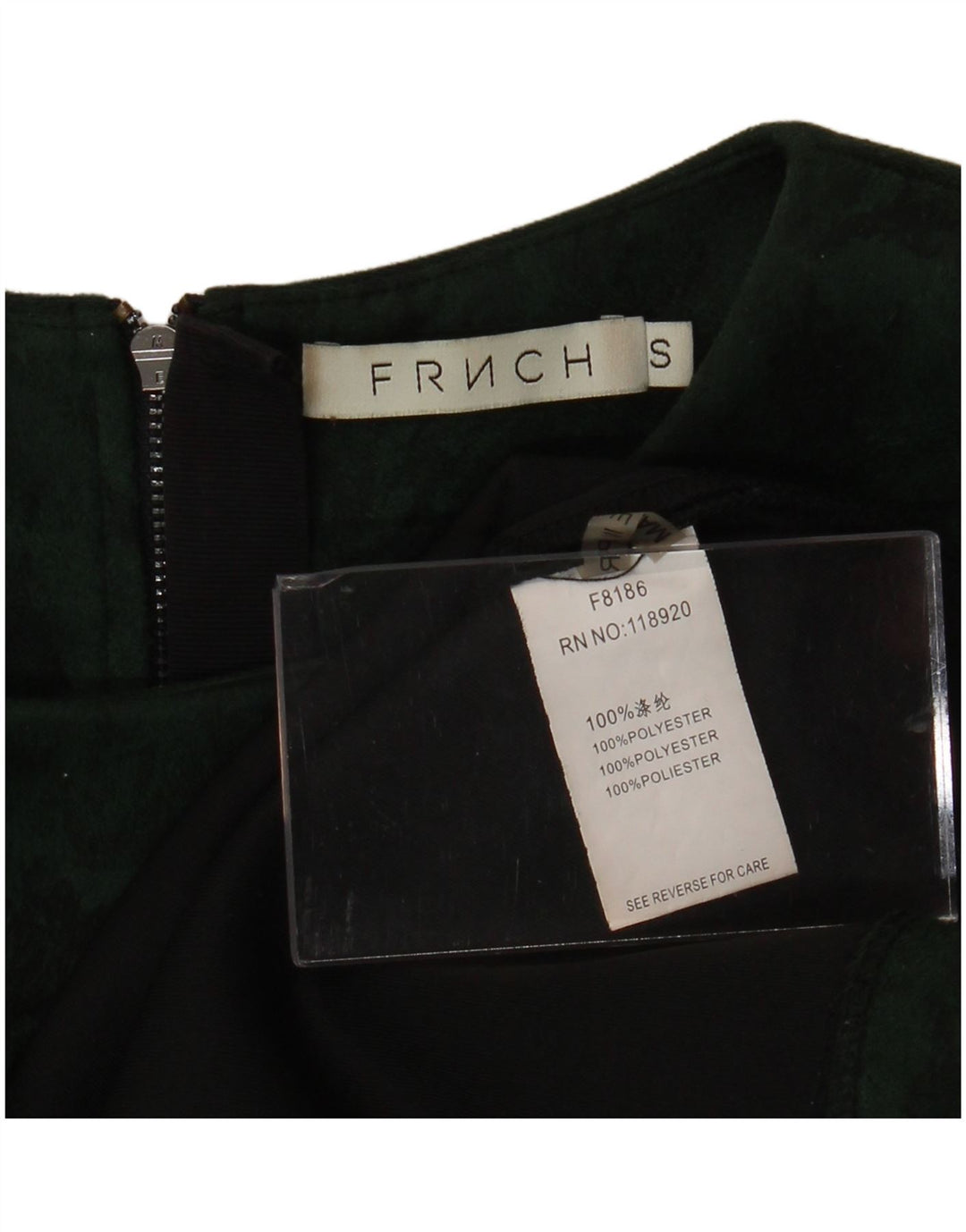 FRNCH Womens Crop Blouse Top UK 16 Small Green Floral Polyester