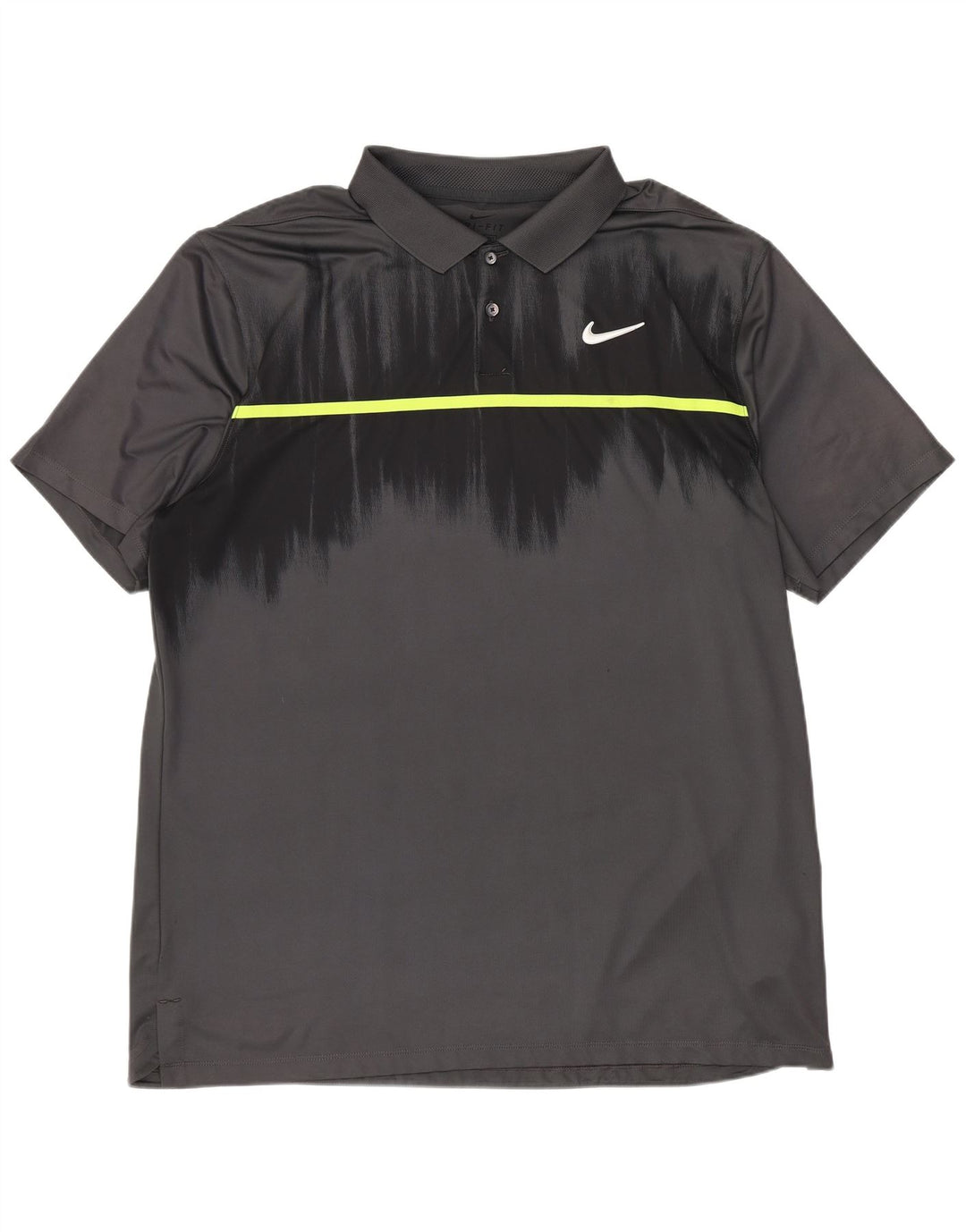 Nike Mens Dri Fit Standard Fit Polo Shirt Large Grey Colourblock Polyester