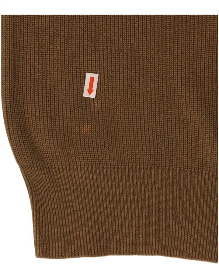 RALPH LAUREN Mens Crew Neck Jumper Sweater Medium Brown Cotton