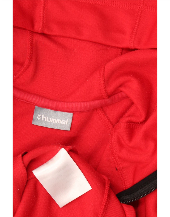 Hummel Mens Zip Neck Hoodie Jumper Small Red