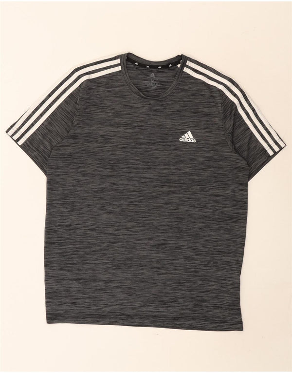 Adidas Mens Aeroready T-Shirt Top Medium Grey Flecked Polyester
