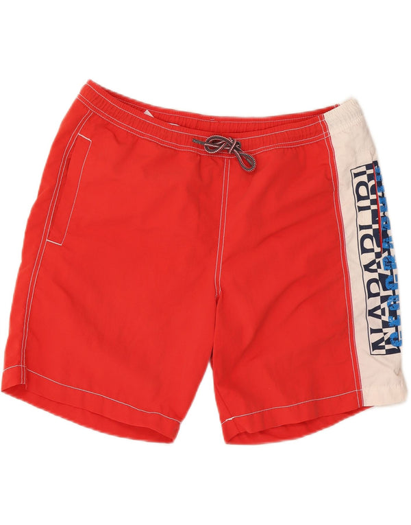 NAPAPIJRI Mens Graphic Swimming Shorts XL  Red Colourblock Polyester