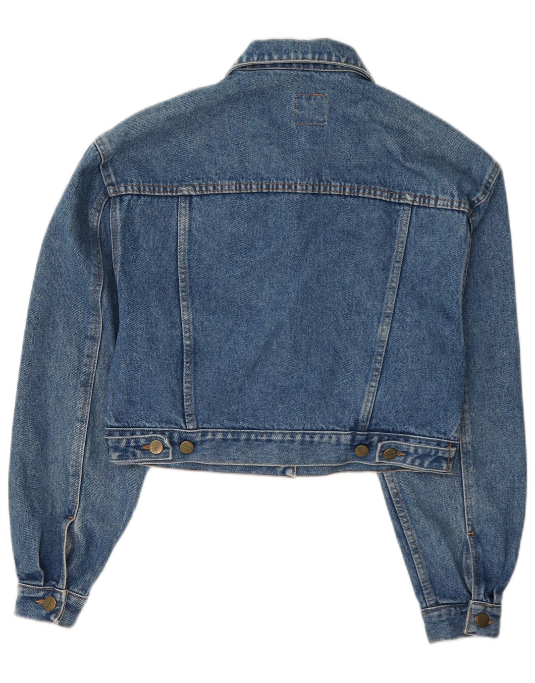 Stefanel Womens Crop Denim Jacket UK 12 Medium Blue
