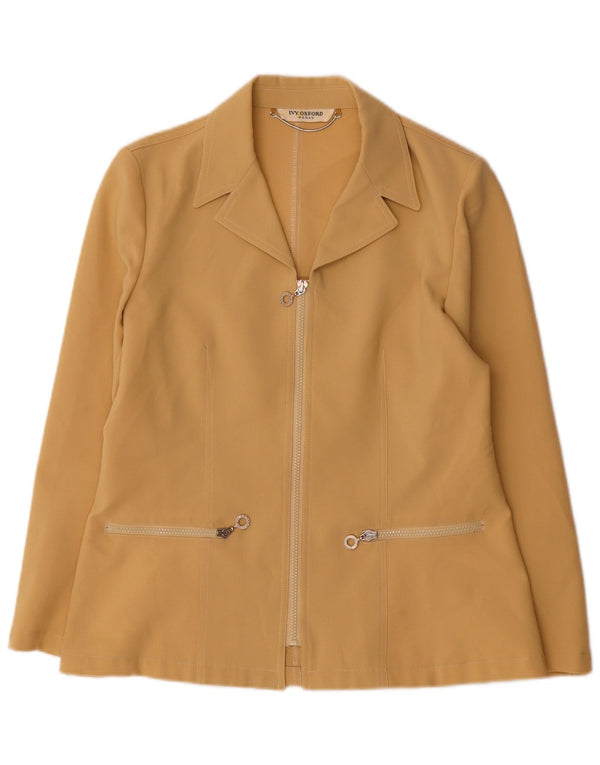 Ivy Oxford Womens Full Zip Blazer Jacket IT 44 Medium Beige Polyester