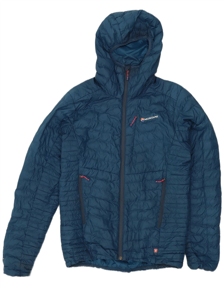 Montane Mens Hooded Padded Jacket UK 38 Medium Blue Polyester