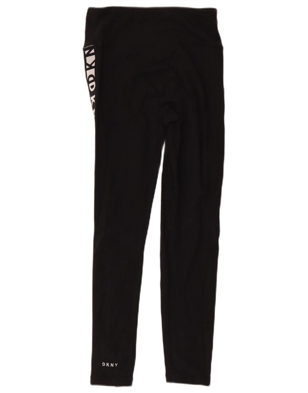 Dkny Womens Graphic Leggings UK 4 XS  Black Cotton
