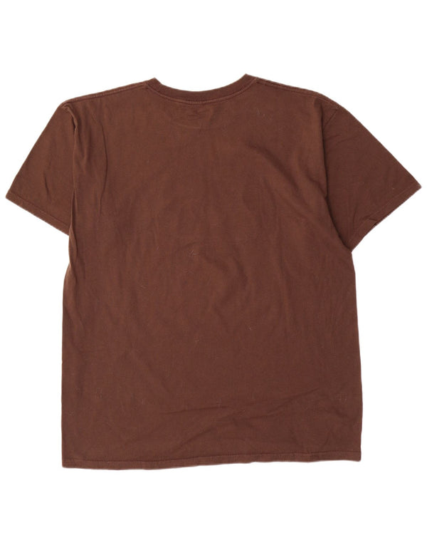 Hard Rock Cafe Mens Santo Domingo Graphic T-Shirt Top Large Brown Cotton