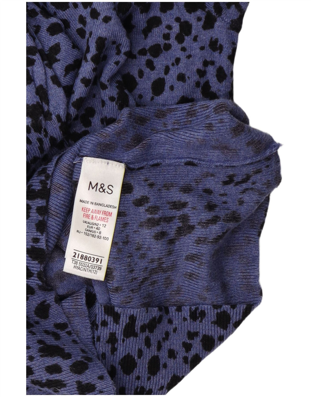 Marks & Spencer Womens Boat Neck Jumper Sweater UK 12 Medium Blue