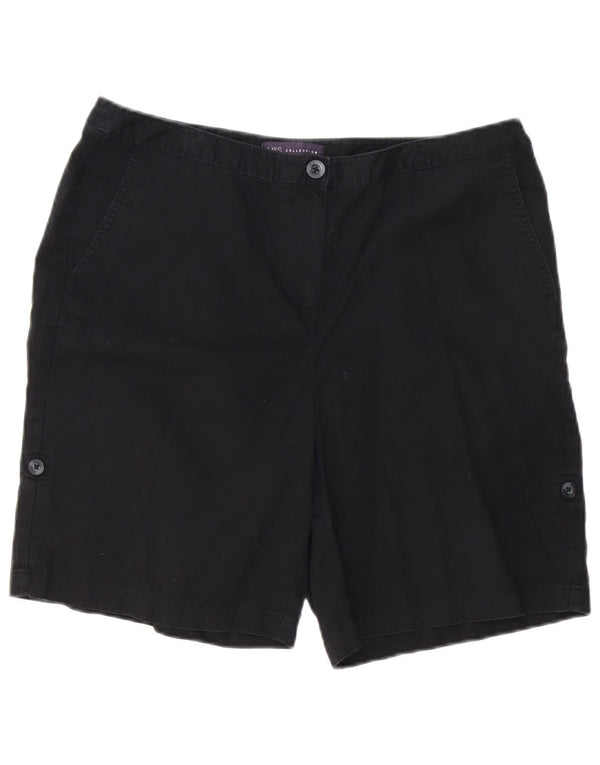 MARKS & SPENCER Womens Chino Shorts UK 14 Large W34  Black Cotton