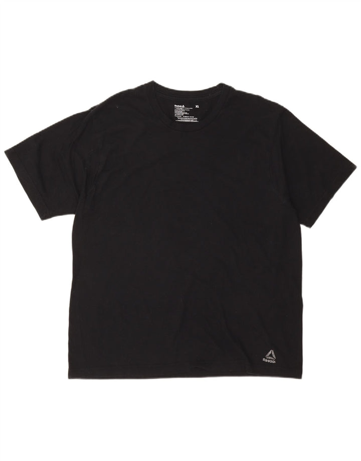 REEBOK Mens T-Shirt Top XL Black Cotton