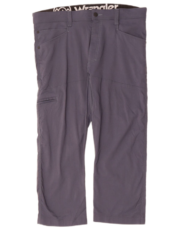 Wrangler Mens Cargo Straight Cropped Trousers W34 L24 Navy Blue Nylon