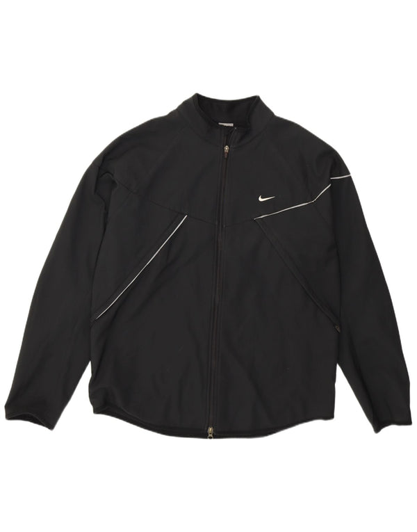 Nike Mens Tracksuit Top Jacket UK 42/44 Large Black Polyester