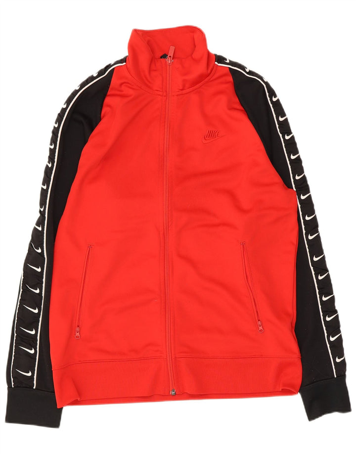 Nike Mens Graphic Tracksuit Top Jacket Medium Red Colourblock Polyester