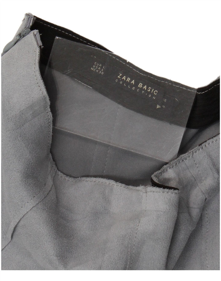 Zara Womens Suede Skirt Large W30  Blue
