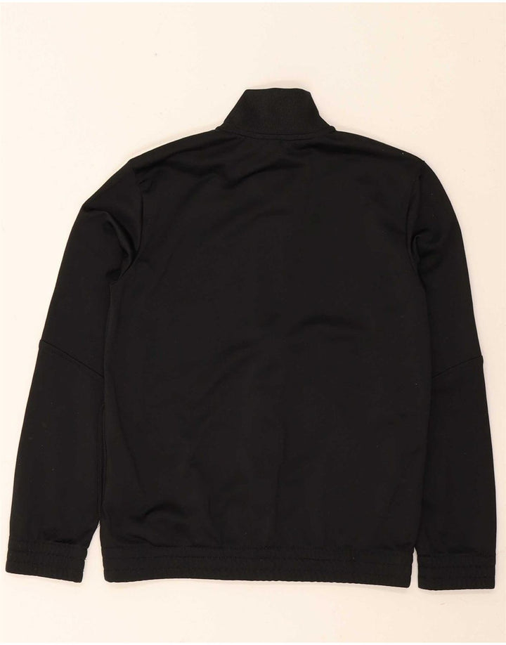 ADIDAS Boys Tracksuit Top Jacket 9-10 Years Black Polyester