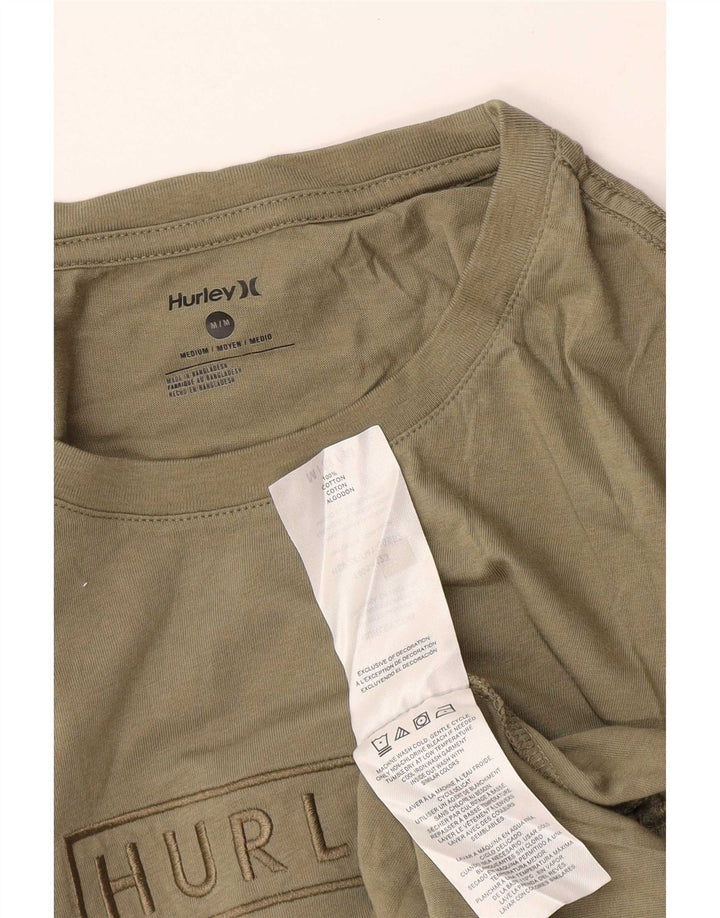 Hurley Mens Graphic T-Shirt Top Medium Khaki Cotton