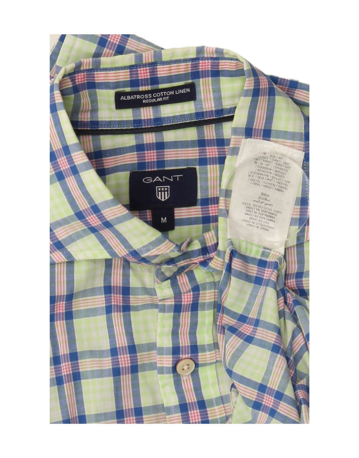 GANT Mens Regular Fit Shirt Medium Green Check Cotton