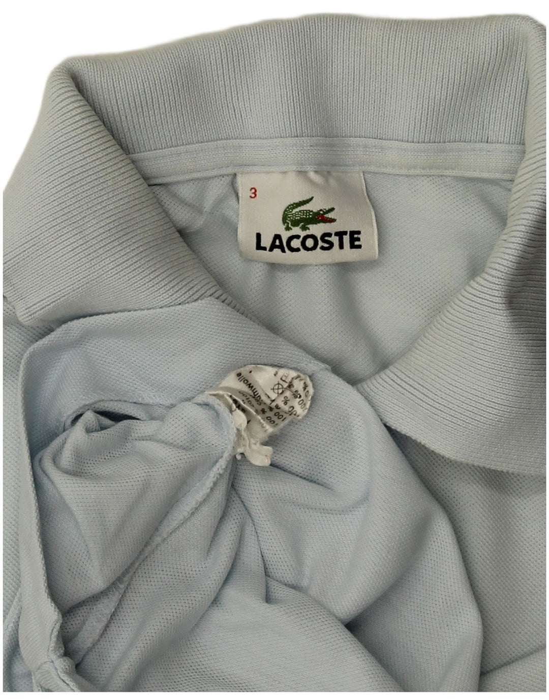 LACOSTE Mens Polo Shirt Size 3 Small Blue Cotton