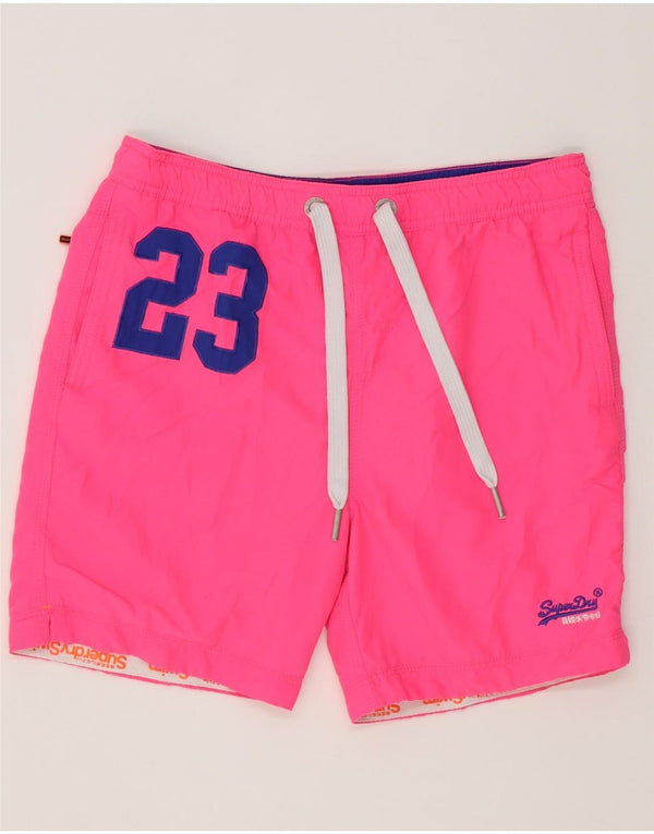 Superdry Mens Graphic Swimming Shorts Medium Pink