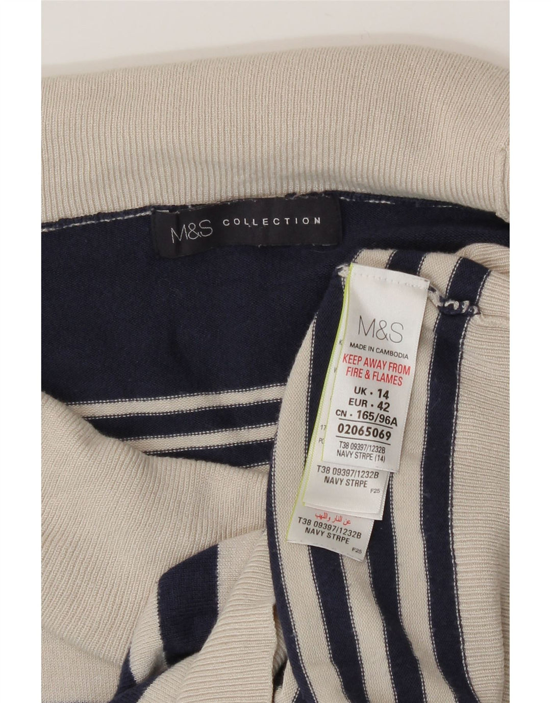 Marks & Spencer Womens Roll Neck Jumper Sweater UK 14 Large Navy Blue