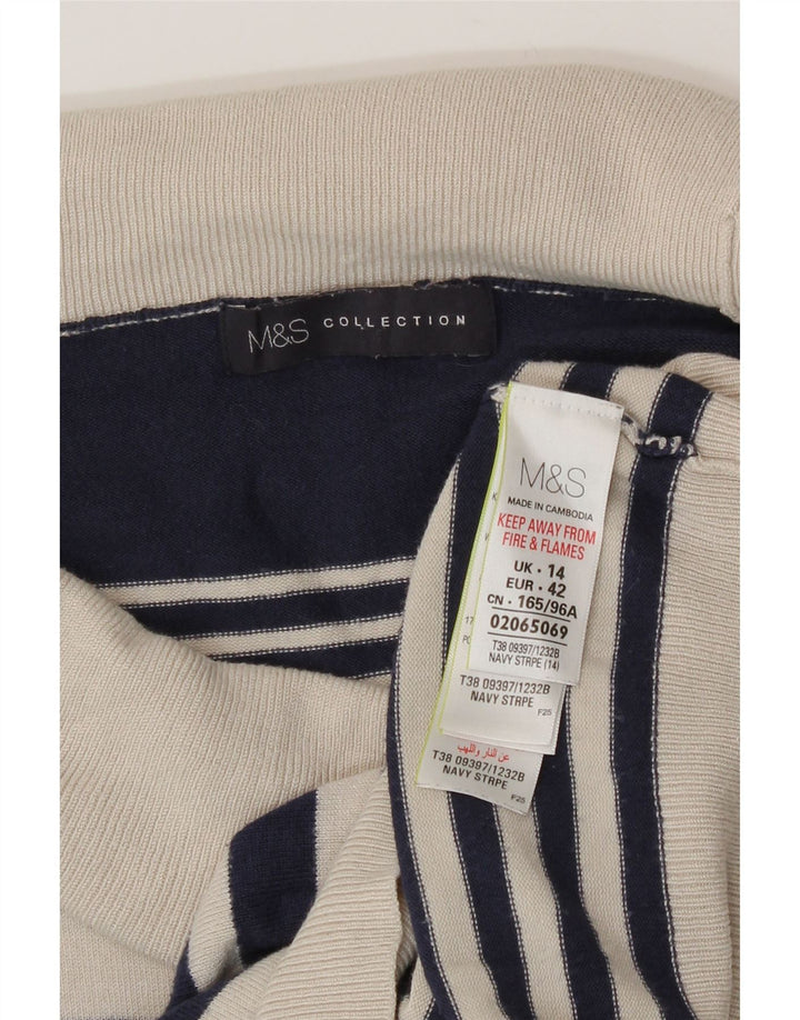 Marks & Spencer Womens Roll Neck Jumper Sweater UK 14 Large Navy Blue