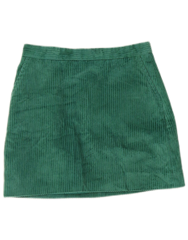 Jack Wills Womens Mini Corduroy Skirt UK 10 Small W28 Green Cotton