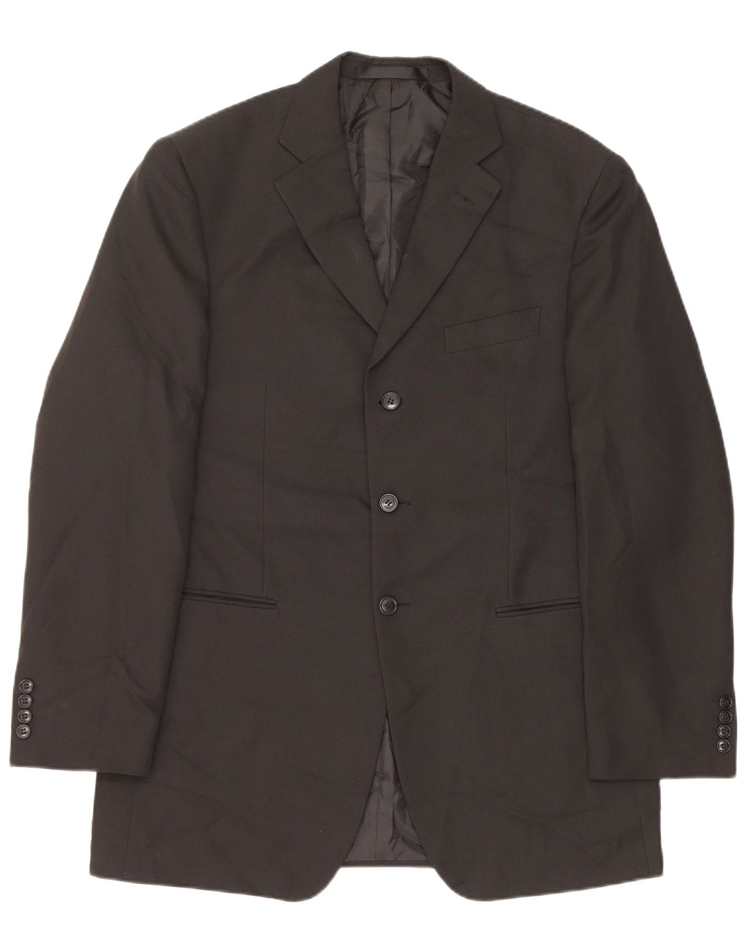 Marks & Spencer Mens Long 3 Button Blazer Jacket UK 40 Medium Black