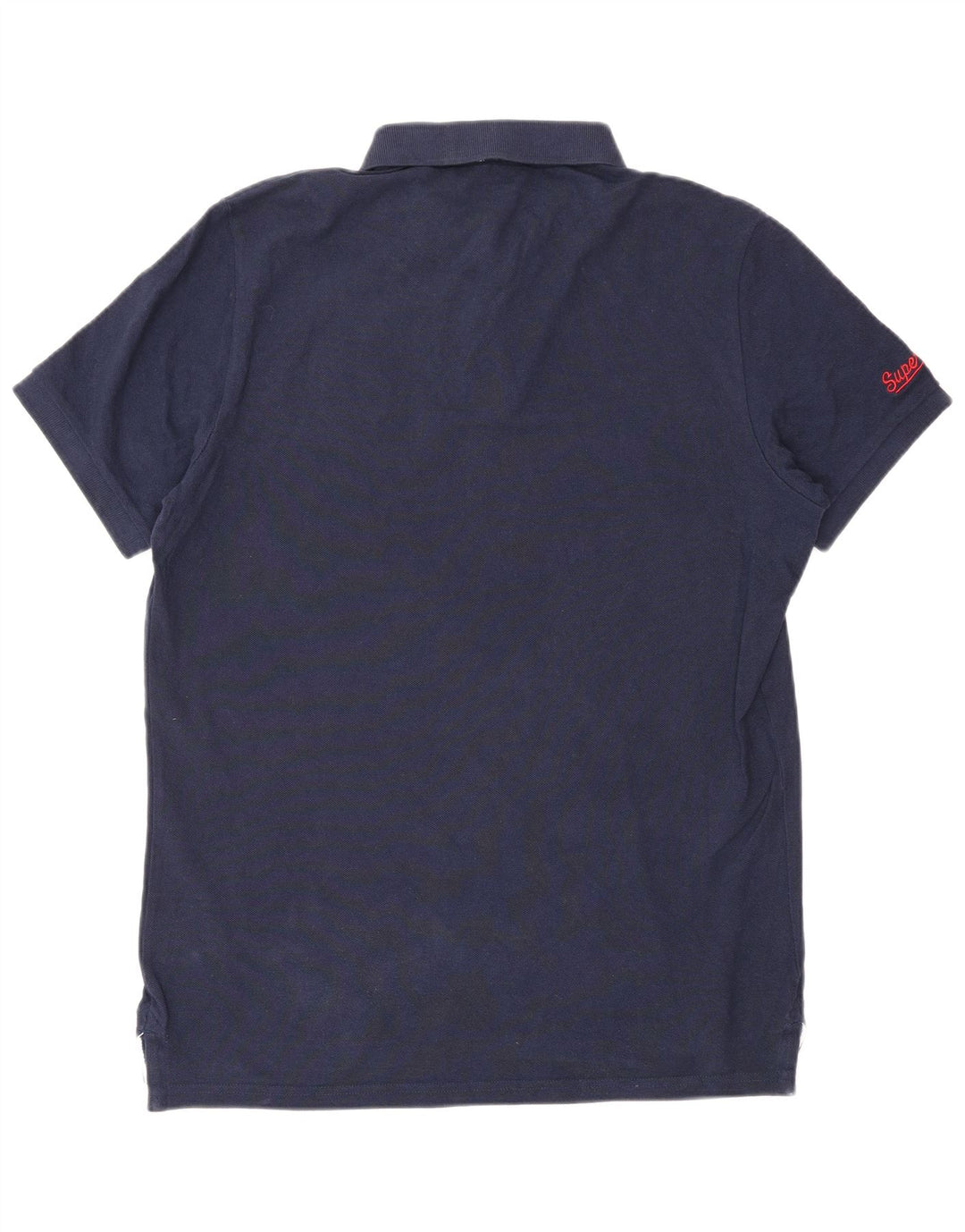 SUPERDRY Mens Polo Shirt Large Navy Blue Cotton