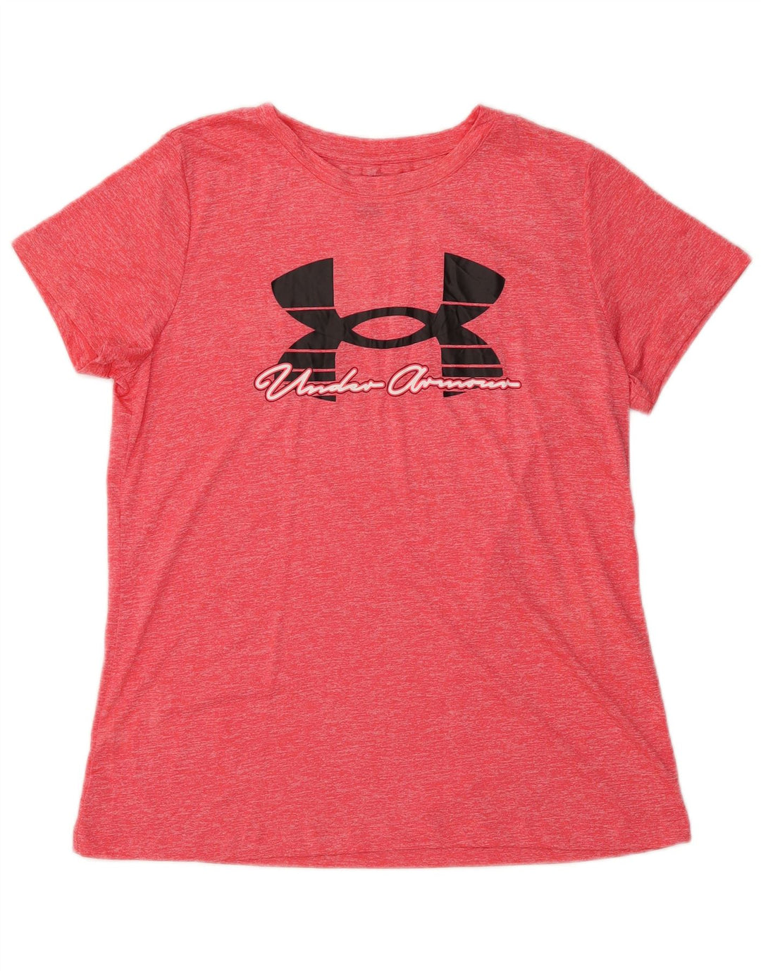 UNDER ARMOUR Womens Graphic T-Shirt Top UK 14 Large Red Flecked