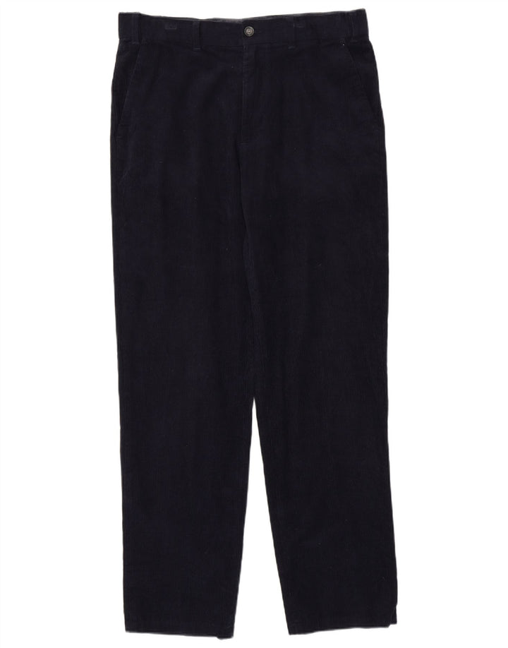 MARKS & SPENCER Mens Regular Corduroy Trousers W34 L33 Navy Blue Cotton