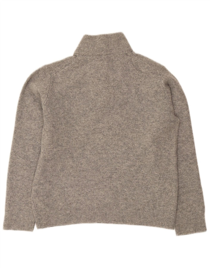 Boden Womens Zip Neck Jumper Sweater UK 14 Medium Grey Flecked Wool