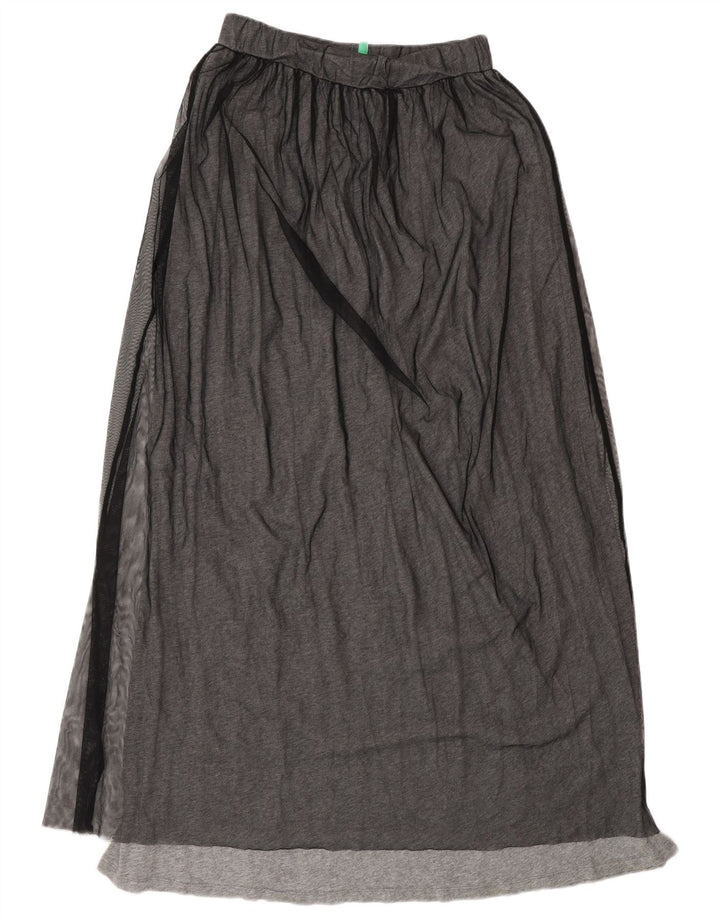 Benetton Womens Maxi Skirt XS W25  Grey Polyamide