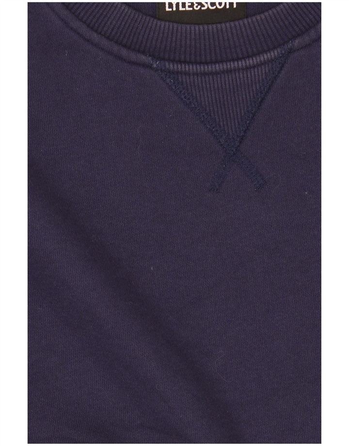 Lyle & Scott Mens Sweatshirt Jumper Small Navy Blue Cotton