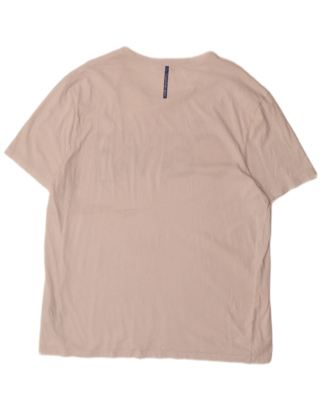 CALVIN KLEIN JEANS Mens Graphic T-Shirt Top 2XL White Cotton