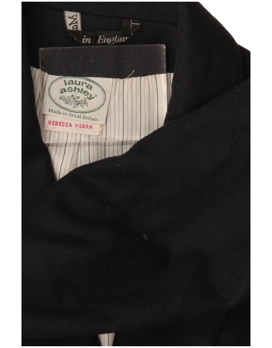 LAURA ASHLEY Womens Double Breasted Blazer Jacket UK 14 Medium Black Wool