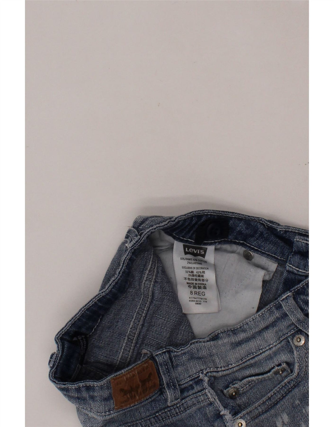 LEVI'S Girls Denim Shorts 7-8 Years W24 Blue Ramie