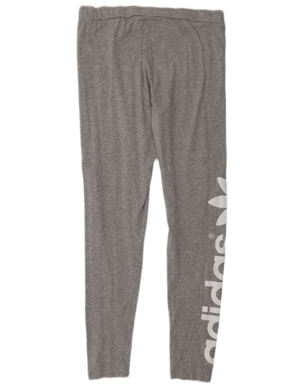 Adidas Womens Graphic Leggings UK 16 Large Grey Cotton