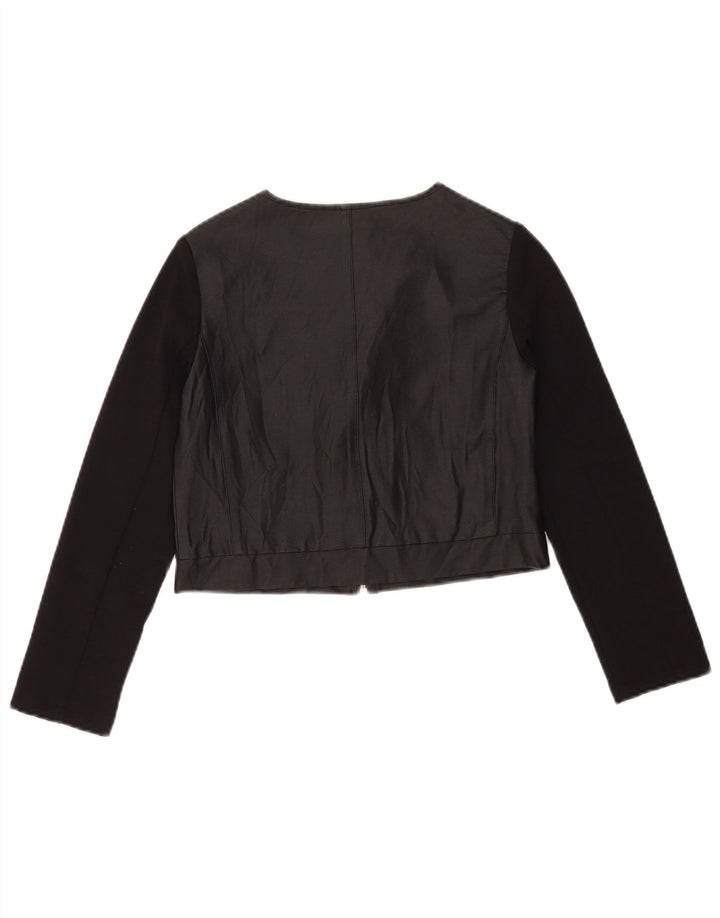 Please Girls Crop Bomber Jacket 11-12 Years Black Viscose