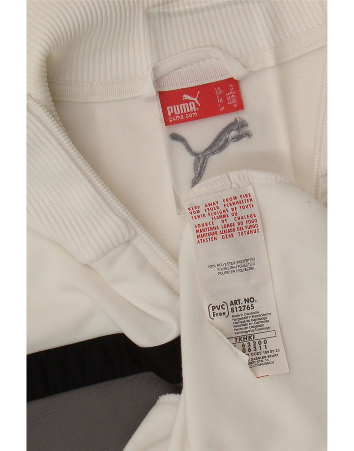 Puma Mens Tracksuit Top Jacket Medium White Colourblock Polyester