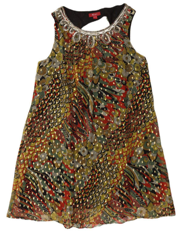 Monsoon Womens Sleeveless A-Line Dress UK 18 XL Green Floral