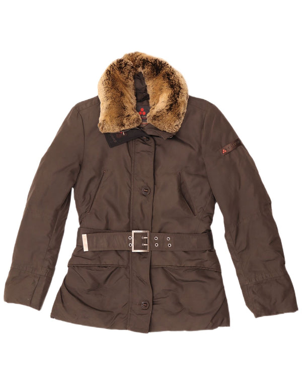 PEUTEREY Womens Padded Jacket IT 42 Medium Brown Polyamide