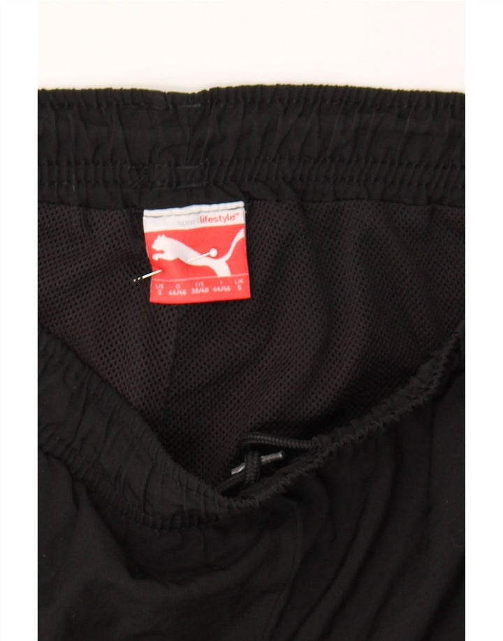 PUMA Mens Graphic Tracksuit Trousers Joggers Small  Black Vintage Puma and Second-Hand Puma from Messina Hembry 