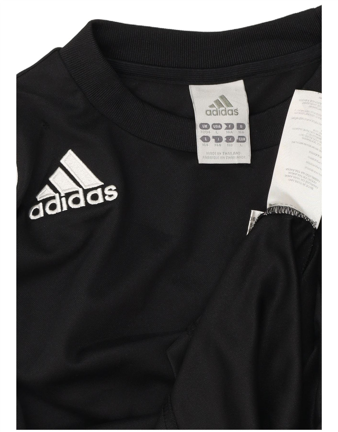 ADIDAS Boys Climalite Top Long Sleeve 13-14 Years Black Polyester