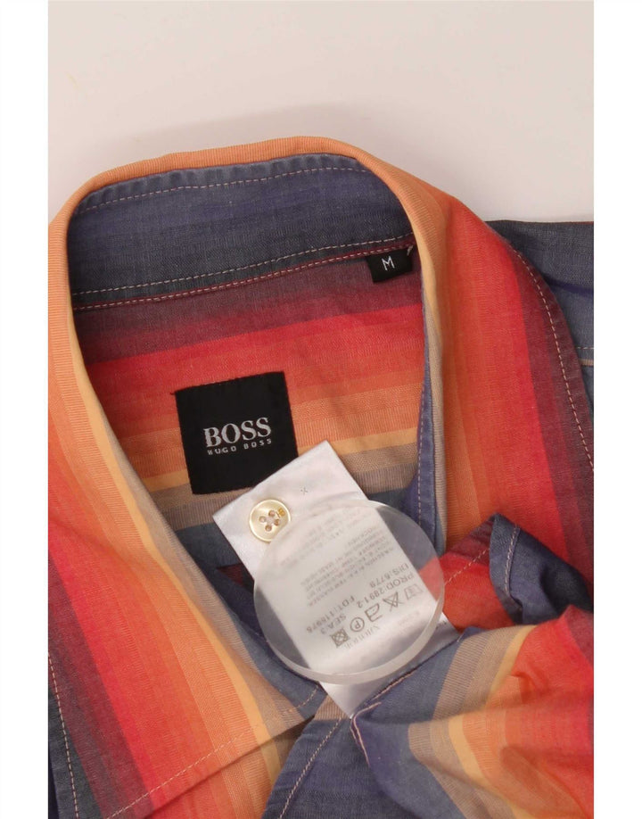 Hugo Boss Mens Shirt Medium Multicoloured Striped Cotton