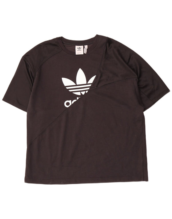 Adidas Mens Graphic T-Shirt Top Large Black Polyester