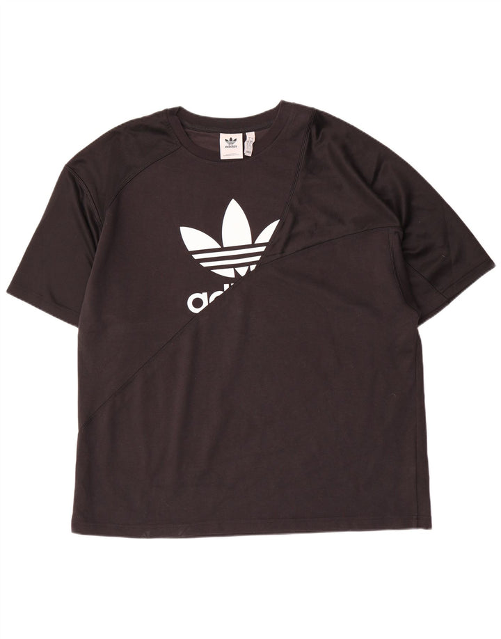 Adidas Mens Graphic T-Shirt Top Large Black Polyester